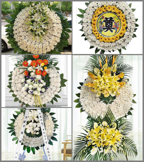 湖北黄冈市浠水县团陂镇罗畈村花圈速递